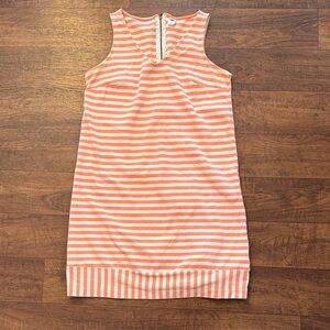 Old Navy Bright Coral and White Striped Mini Dress